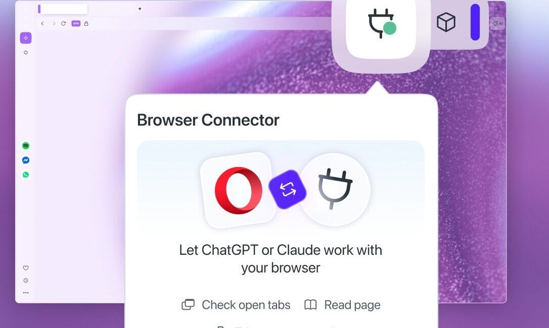 Opera, Tarayıcı Bağlayıcısı özelliğiyle yapay zekâ araçlarını doğrudan tarayıcı oturumlarına