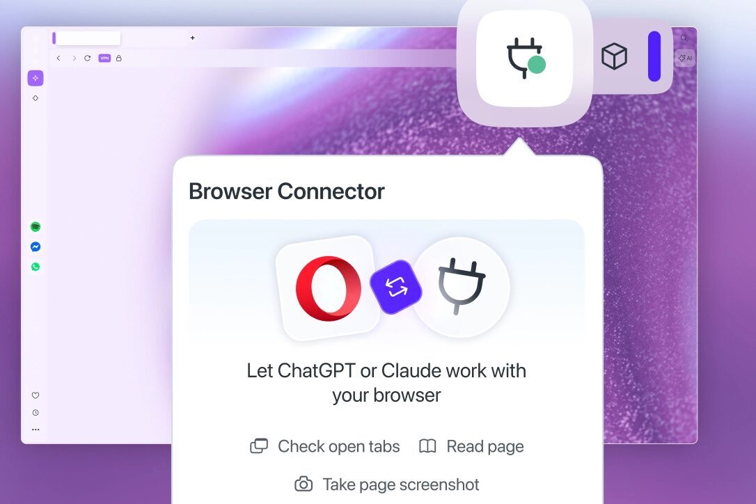 Opera, Tarayıcı Bağlayıcısı özelliğiyle yapay zekâ araçlarını doğrudan tarayıcı oturumlarına