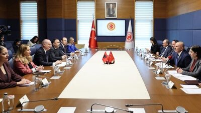 AB Uyum Komisyonu Başkanı Burhan Kayatürk ile Arnavutluk heyeti Ankara’da