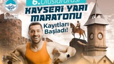 Kayseri Büyükşehir Belediyesi öncülüğünde düzenlenen Uluslararası Kayseri Yarı Maratonu için