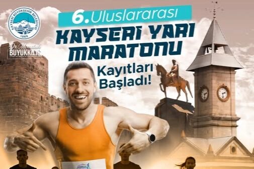 Kayseri Büyükşehir Belediyesi öncülüğünde düzenlenen Uluslararası Kayseri Yarı Maratonu için