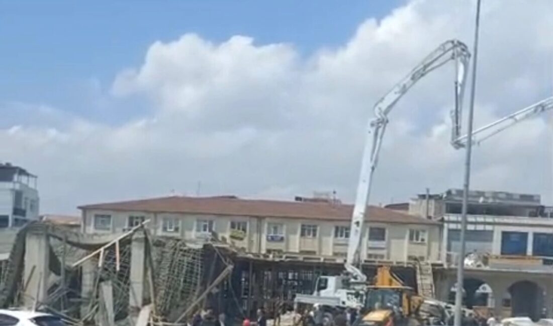 Düzce’de belediye tarafından yürütülen meydan projesi kapsamında devam eden inşaatta
