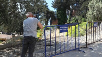 Bursa'nın Mudanya ilçesi Yeni Mahalle'de devam eden inşaat çalışması sırasında