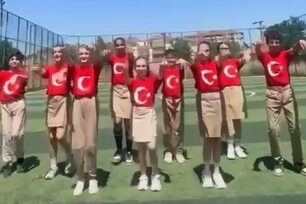 Keşan Cumhuriyet Ortaokulu öğrencileri tarafından Dünya Kupası öncesi A Milli