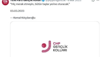 CHP Gençlik Kolları, sosyal medya hesabının YENİ Parti Gençlik Kolları