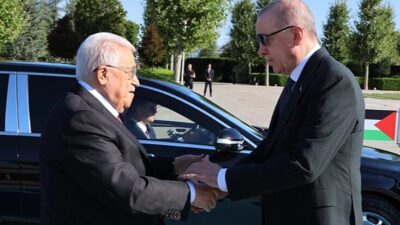 Cumhurbaşkanı Recep Tayyip Erdoğan, Filistin Devlet Başkanı Mahmud Abbas ile