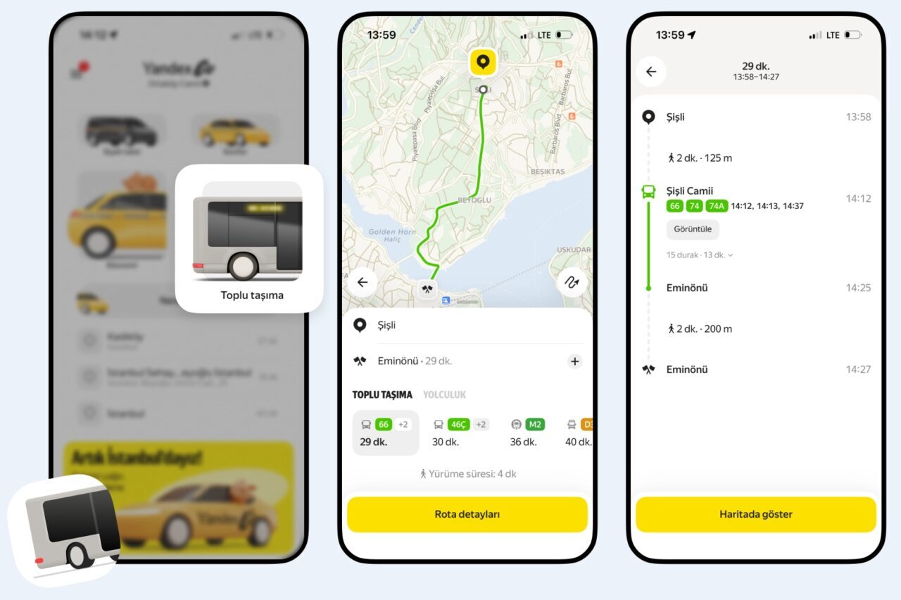 Yandex Go'ya eklenen yeni özellik sayesinde, rota seçmekten sefer saatlerini