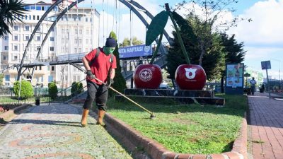 Giresun Belediyesi Park ve Bahçeler Müdürlüğü ekipleri, kent genelindeki yeşil